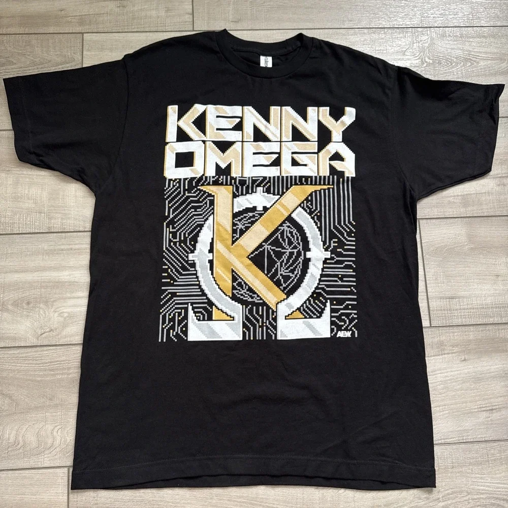 Pro Wrestling Crate Exclusive Kenny Omega‎ 8-Bit T-Shirt SZ L AEW NJPW Black